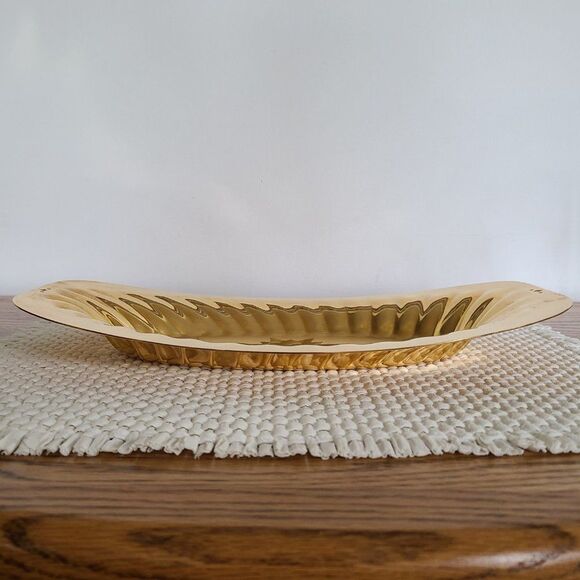 Vintage Forman Metal Gold Tone Serving Tray Platter 23K Gold Electro Plated - Picture 15 of 15